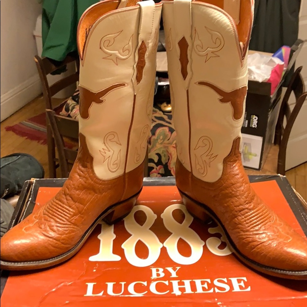 Perfect Vintage Lucchese U. Of Texas Cowboy Boots